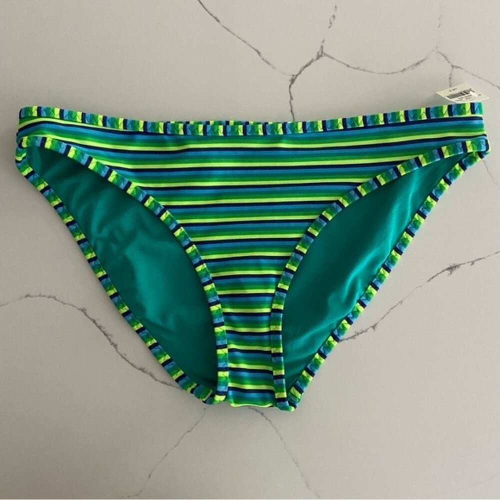 Aerie Neon Green Blue Bikini Bottom Size S NWOT